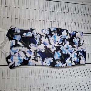 Bar lll Women's Sheath Faux Wrap Blue And White Mini Dress Size XL